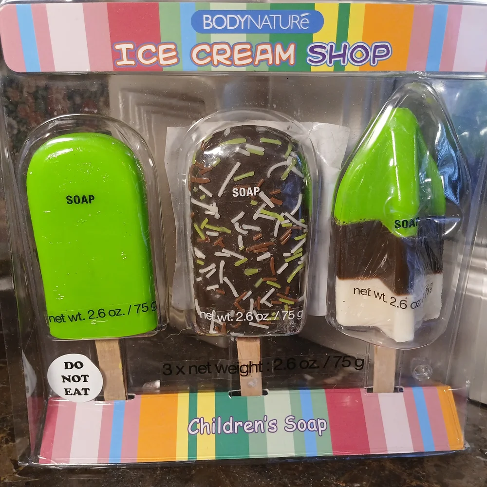 Ice Cream Soap Set for Kids - Green and Brown